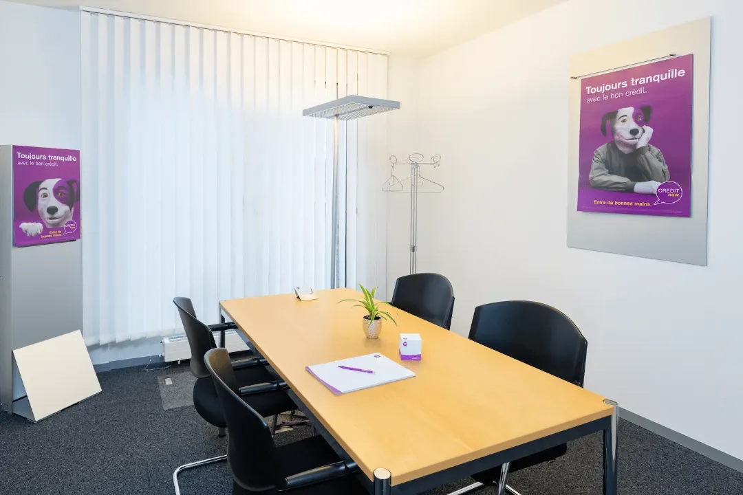 BANK-now branch Lausanne – meeting room for personalised loan consultation