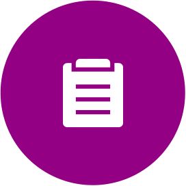 Icon of a magenta clipboard